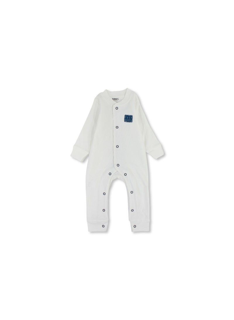 Berceau Baby Boys Cotton Footless Onesie – "Cute Teddy" Embroidery - Image 1